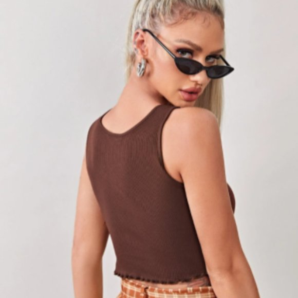 SALE! NWOT Brown Queen crop tank Sz M & S - Picture 6 of 7